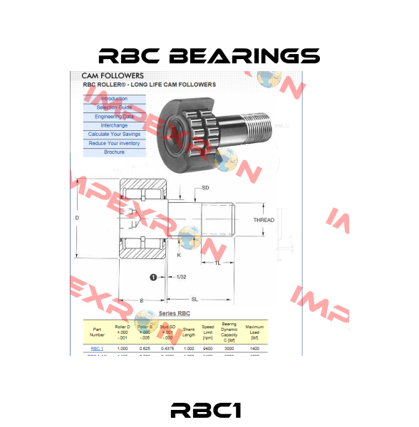 RBC1  RBC Bearings
