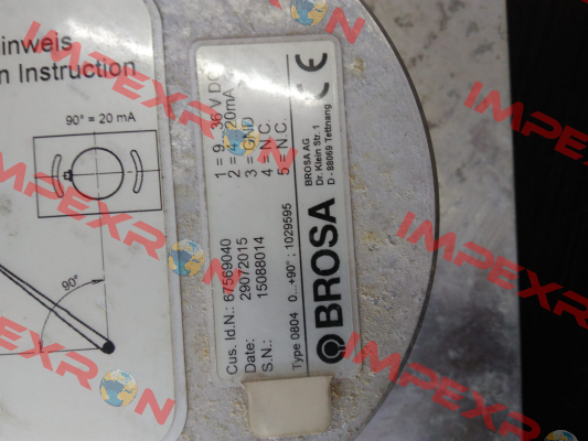 Type: 0804 0  S/N: 15088014 OEM Brosa