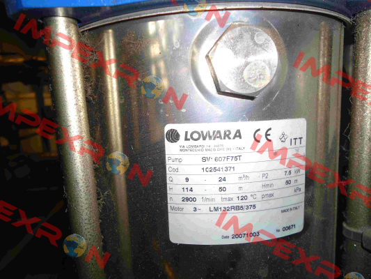 Turbine for SV-607F75T, Cod:1C2541371  Lowara